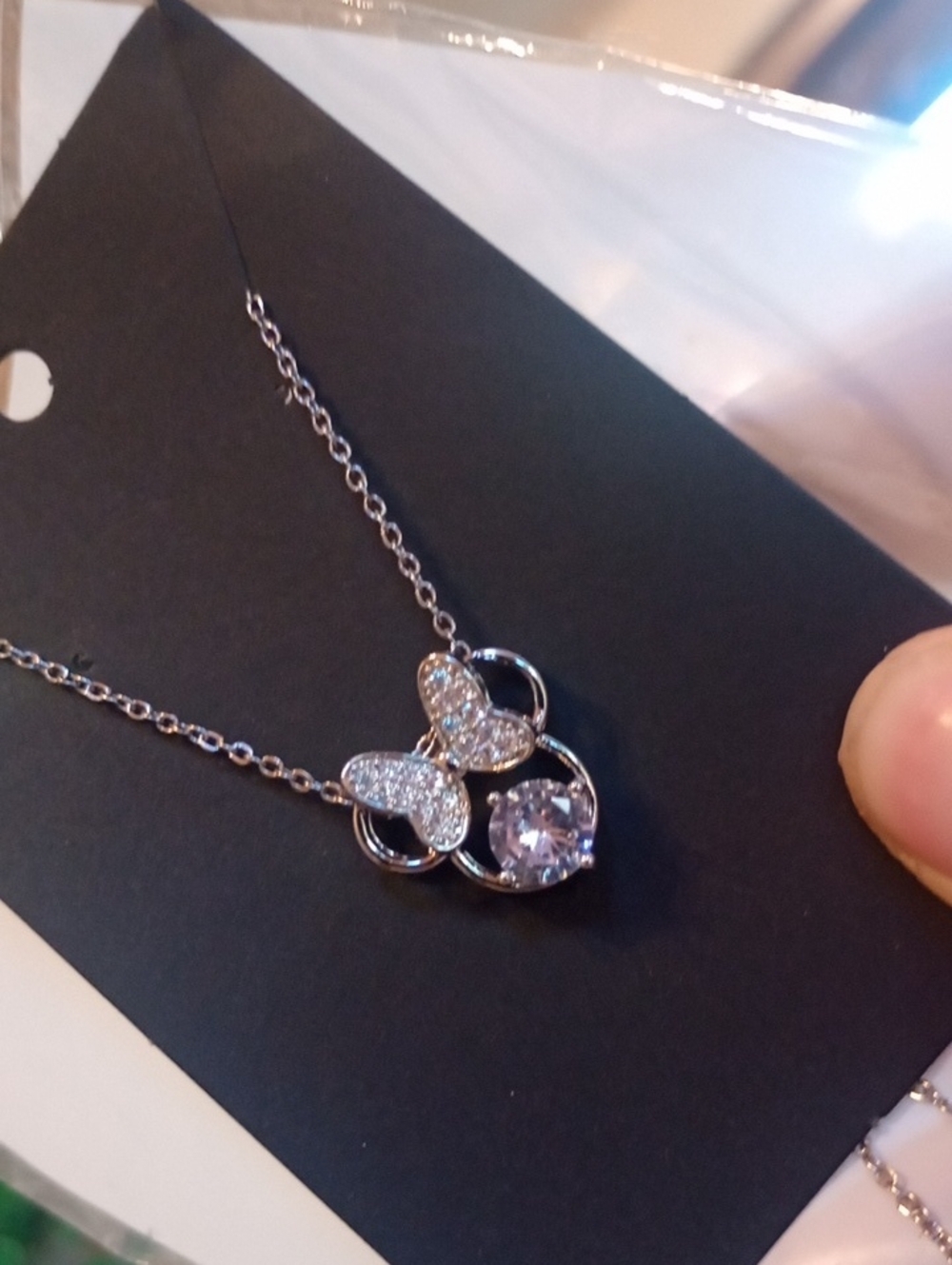 ❤Individually $8 Silver Minnie Mouse Inspired Silver Necklace